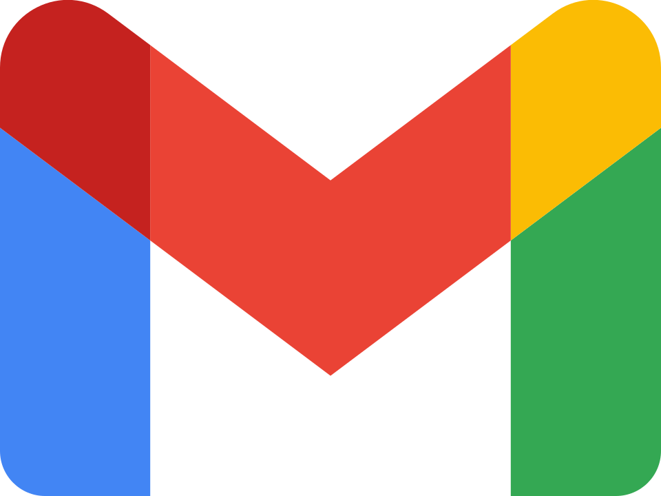 Logo actuel de Gmail, le M multicolore de Google