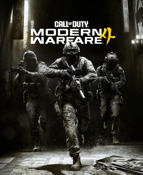 Jaquette officielle de Call of Duty: Modern Warfare 4 montrant trois soldats dans une ruelle sombre