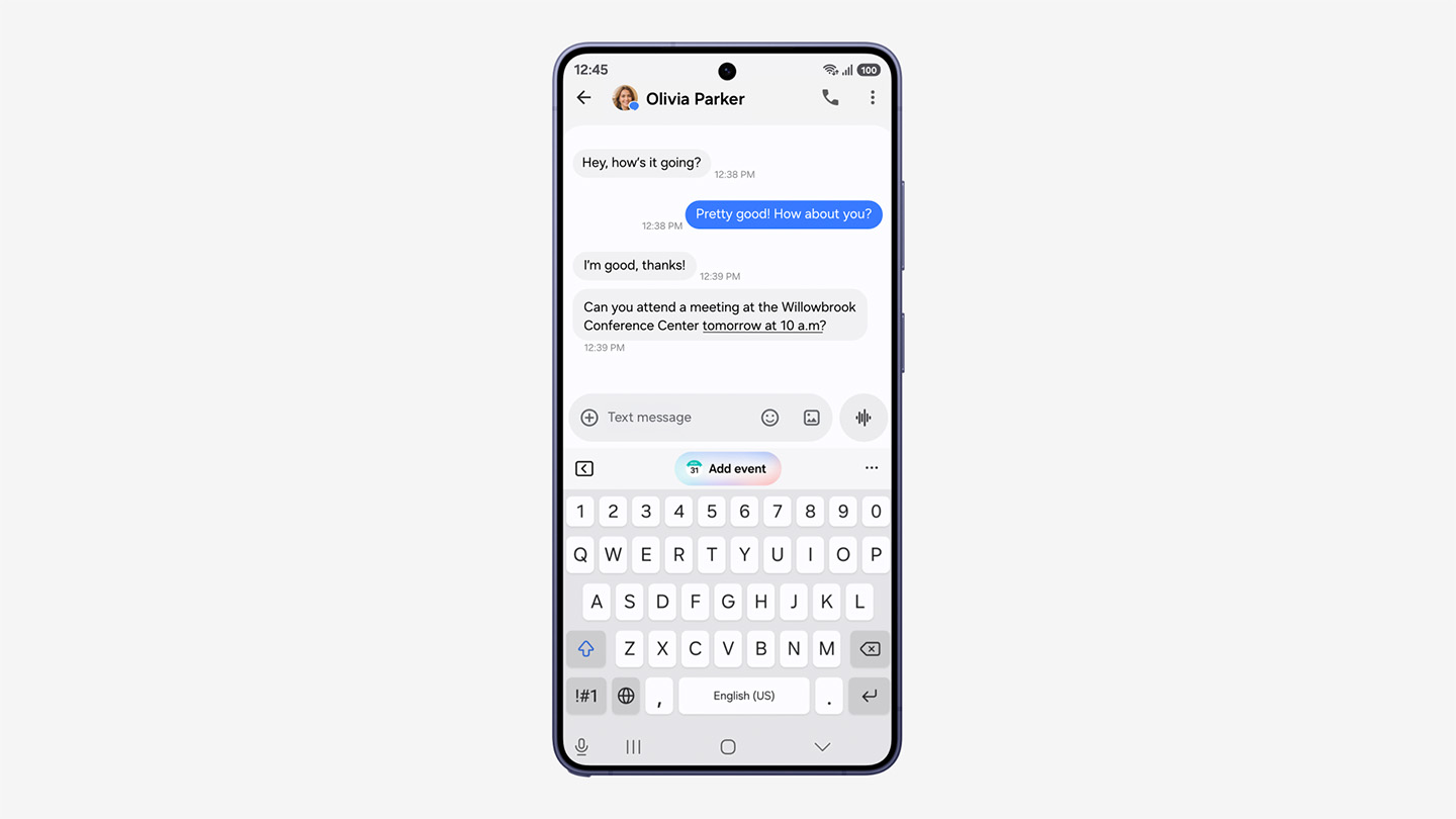 Capture officielle de l'interface One UI 9 sur un smartphone Samsung Galaxy
