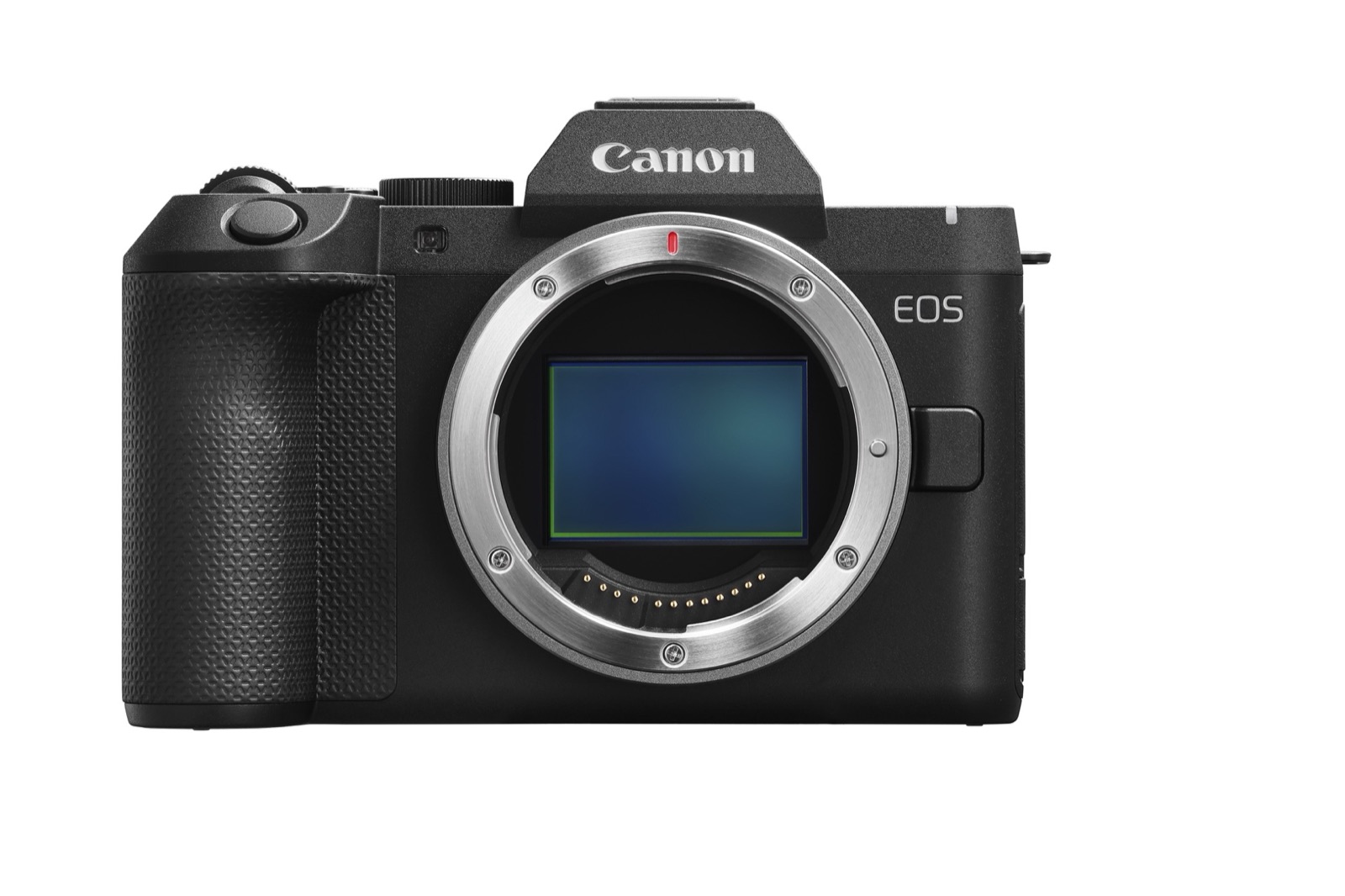 Canon EOS R8 Mark II, boîtier hybride plein format vu de face sans objectif