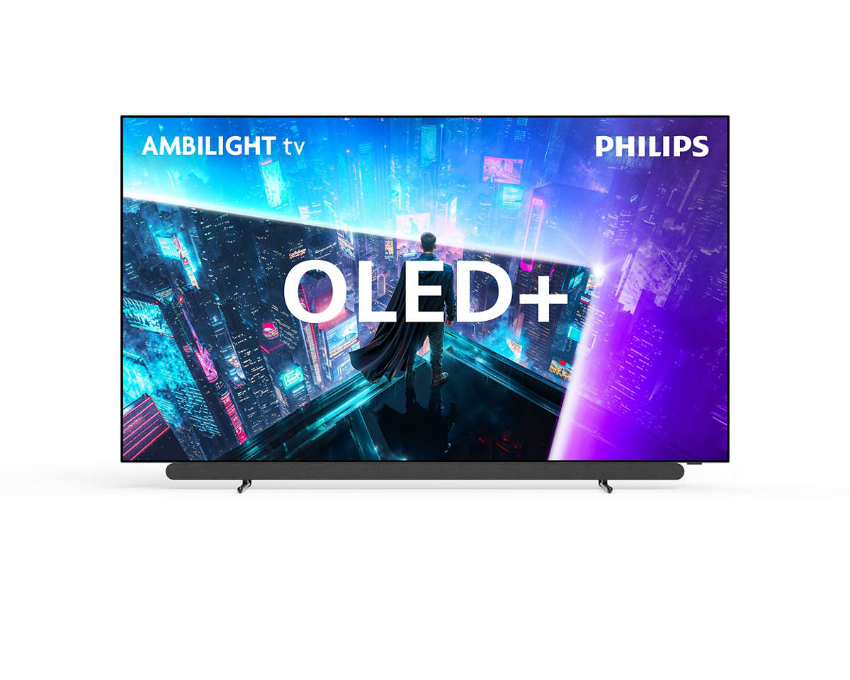 Téléviseur Philips OLED+ 911 Ambilight avec barre son Bowers & Wilkins intégrée