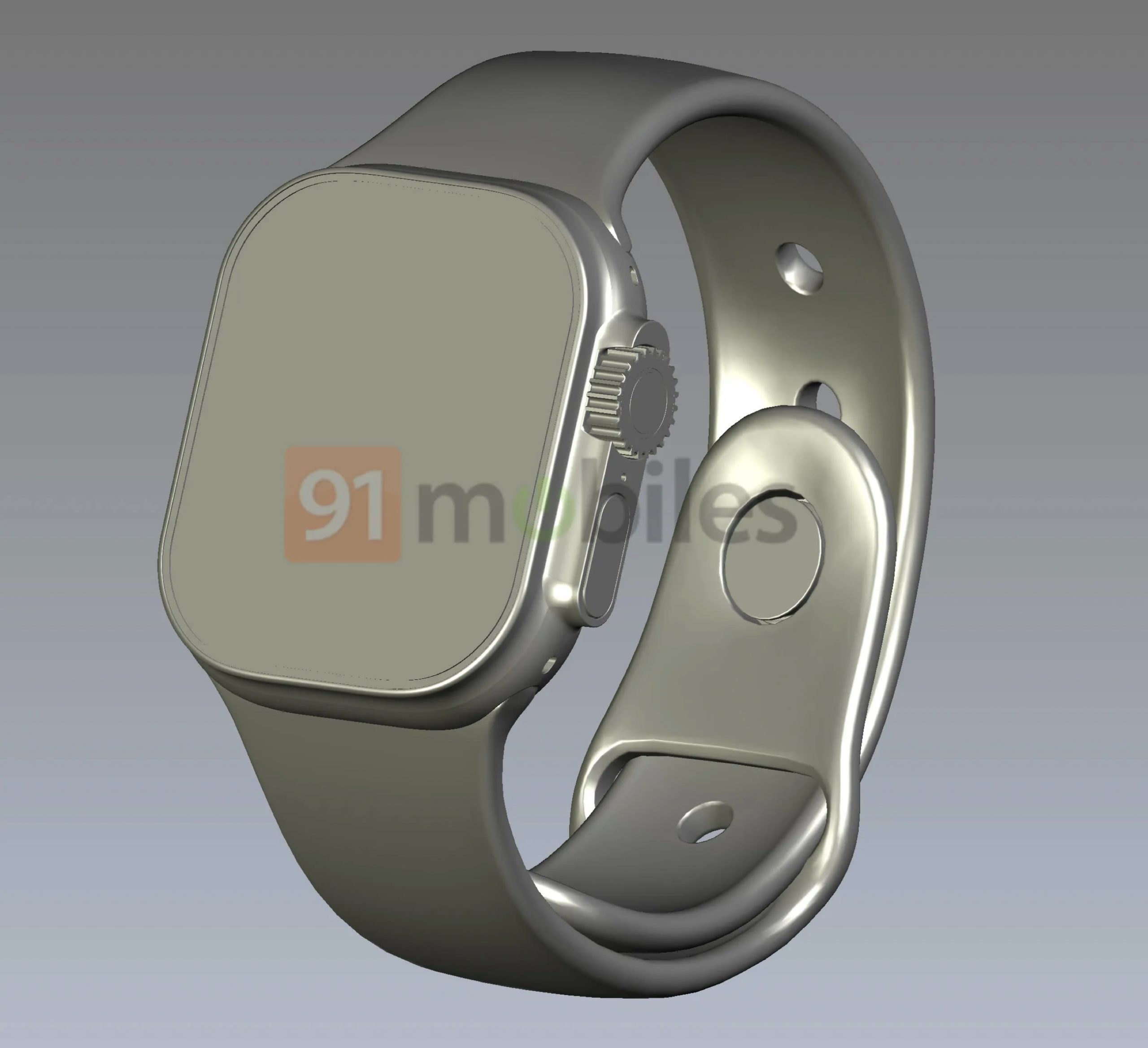 Rendus 3D de l'Apple Watch Pro