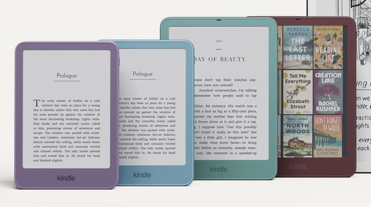 La nouvelle gamme Kindle 2026 d'Amazon : Kindle, Paperwhite et Colorsoft à écran affleurant, en plusieurs coloris