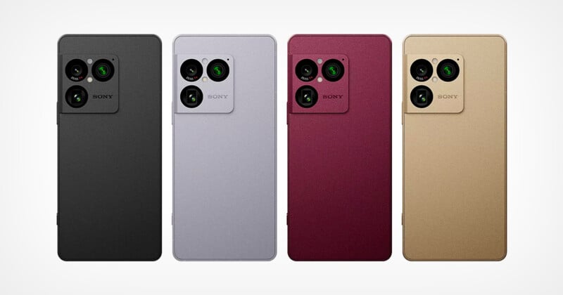 Sony Xperia 1 VIII en quatre coloris : noir graphite, argent, rouge grenat et or