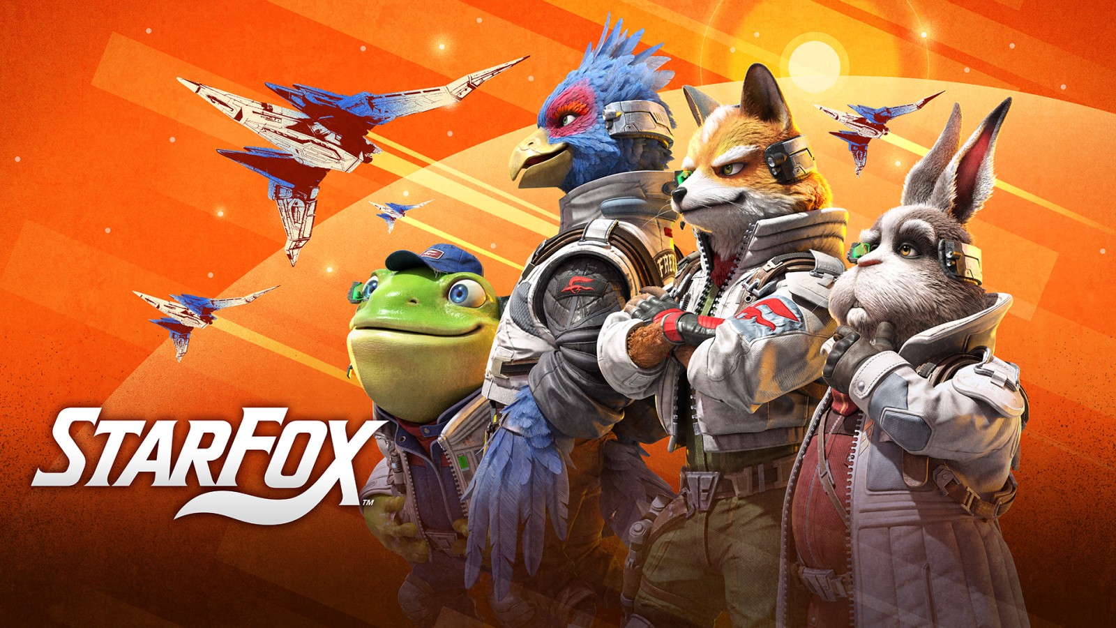 Visuel officiel du jeu Star Fox sur Nintendo Switch 2, l'Arwing en plein vol spatial