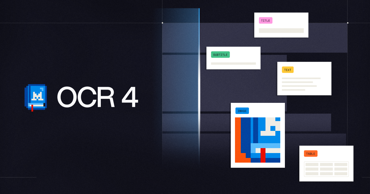 Bannière officielle Mistral OCR 4 avec extraction de tableaux et blocs de document