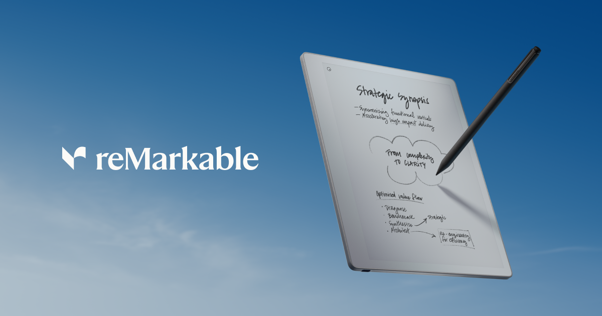 reMarkable Paper Pure, carnet numérique à encre électronique avec stylet