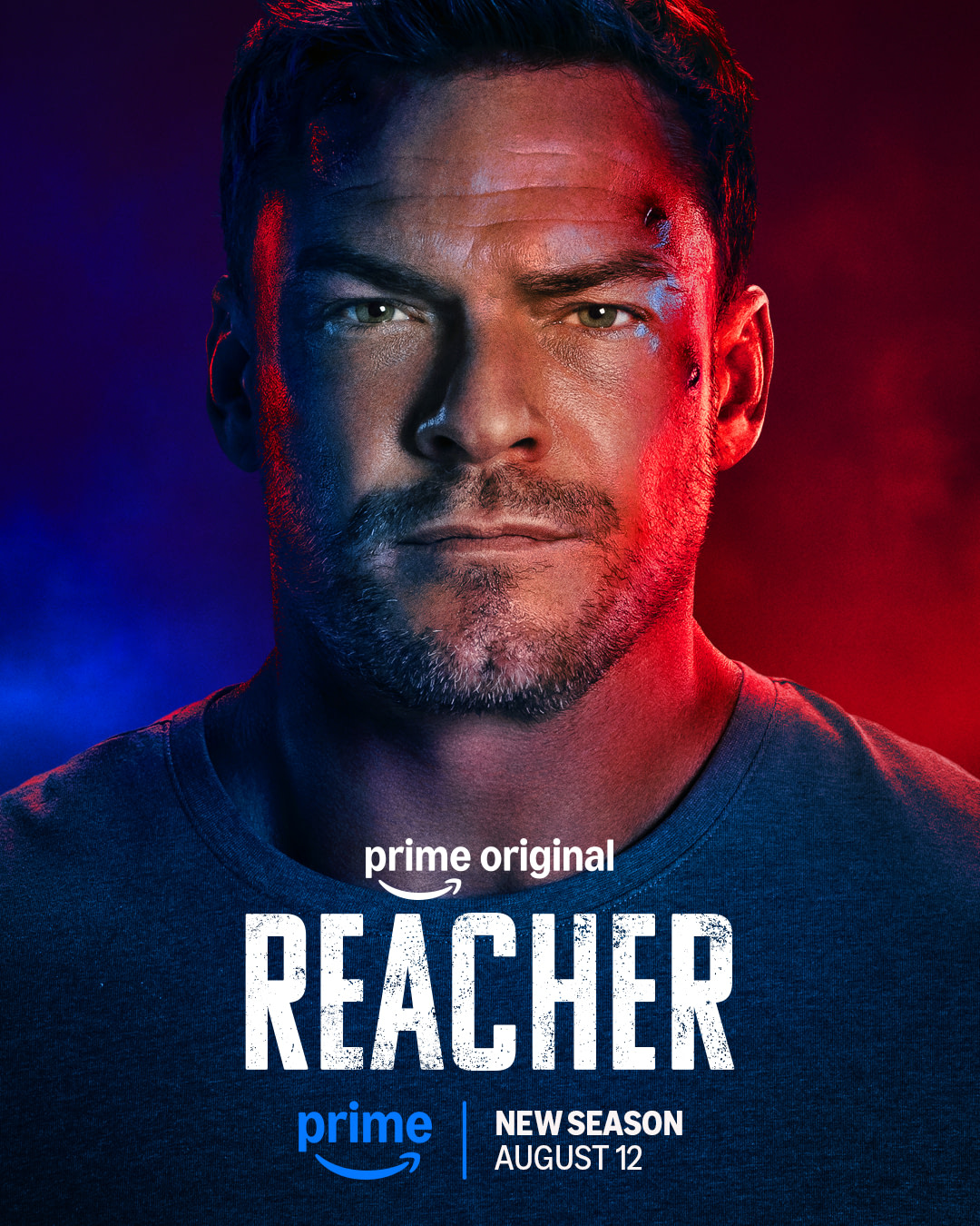 Poster officiel de la saison 4 de Reacher sur Prime Video, avec Alan Ritchson dans le rôle de Jack Reacher
