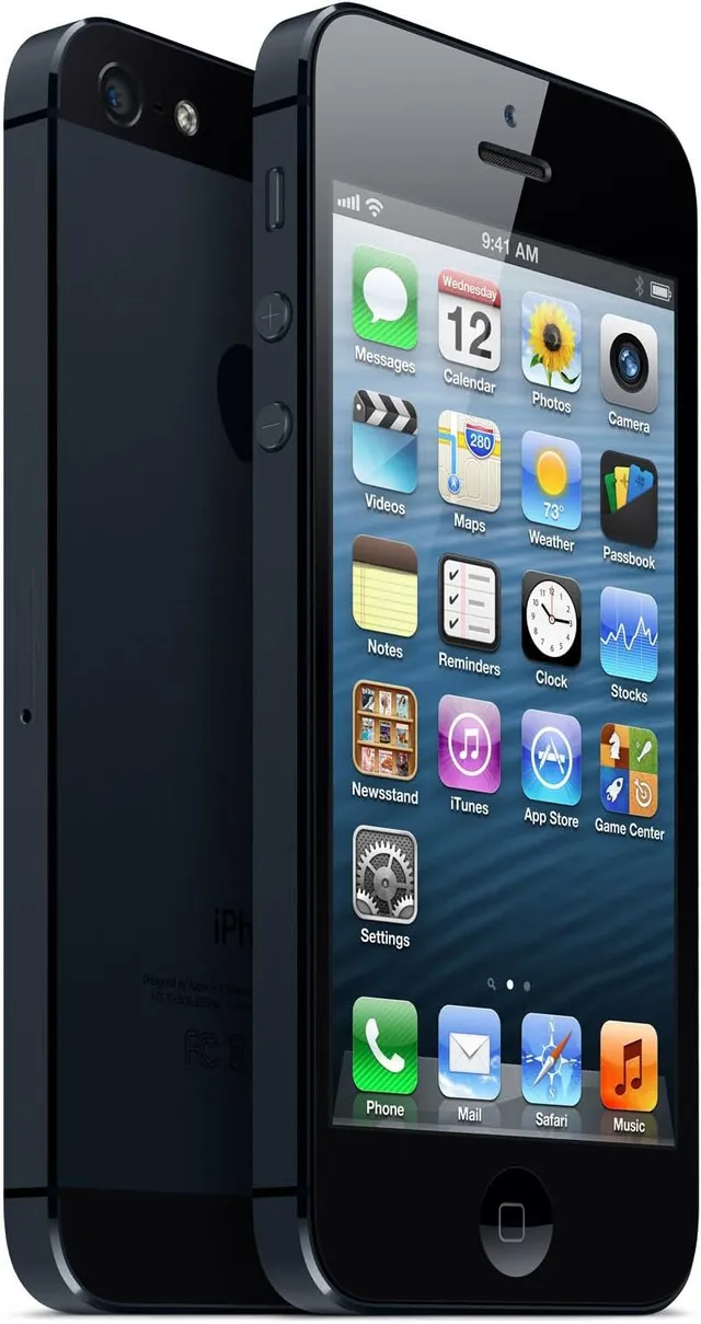 Apple iPhone 5 noir, vue avant et arrière