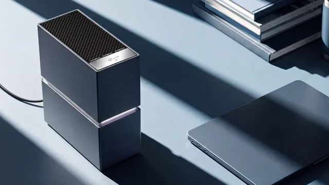 Le routeur Wi-Fi 8 TP-Link Archer 8 Ultra posé sur un bureau à côté d'un ordinateur portable