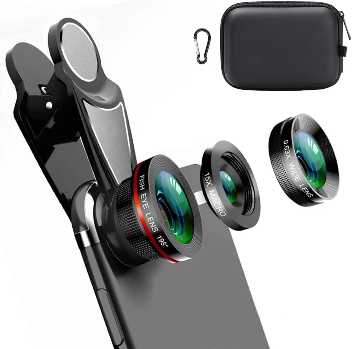 Kit d'objectifs 3 en 1 pour smartphone