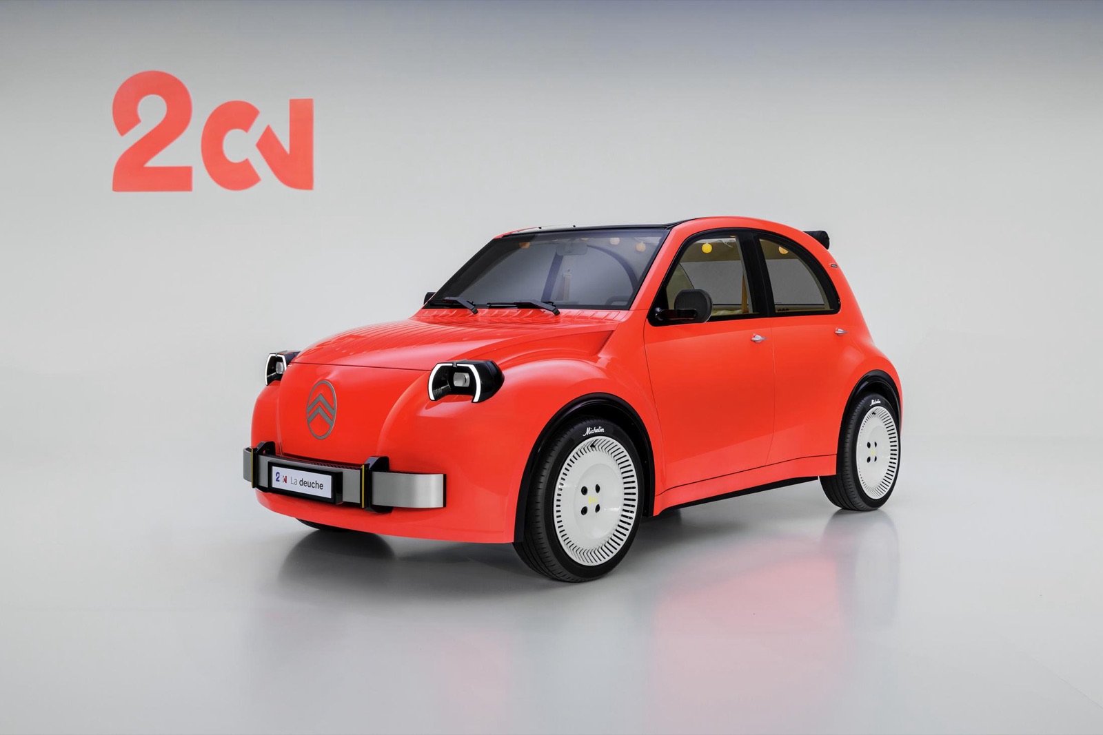 Le concept Citroën 2CV électrique orange présenté au Mondial de Paris 2026