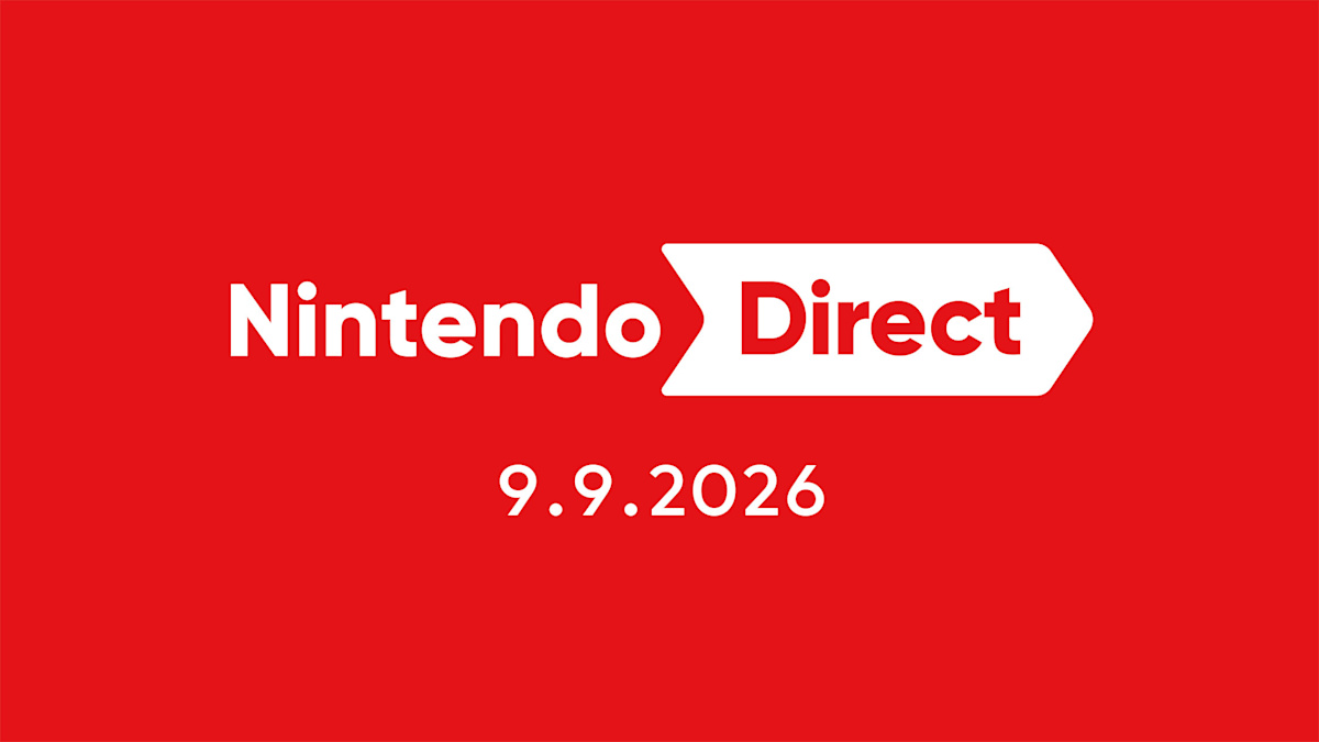 Logo du Nintendo Direct du 9 septembre 2026 sur fond rouge